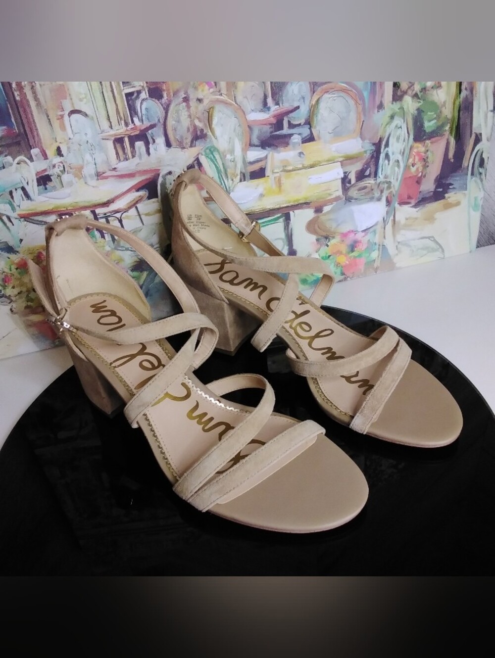 Sam Edelman Women's Stacie Crisscross Ankle Straps Sandal Shoe US 9M (Oatmeal)